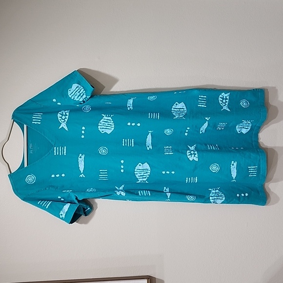 M. Mac x Vermont Country Store Dresses & Skirts - M. Mac x Vermont Country Store Casual Dress Women's size 4X Rock Fish Print Midi